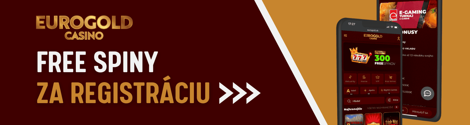 Free spiny za registráciu v Eurogold - nový banner