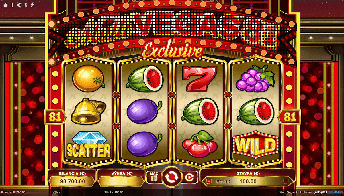 Automat Multi Vegas 81 Exclusive od Kajot Games - ukážka valcov