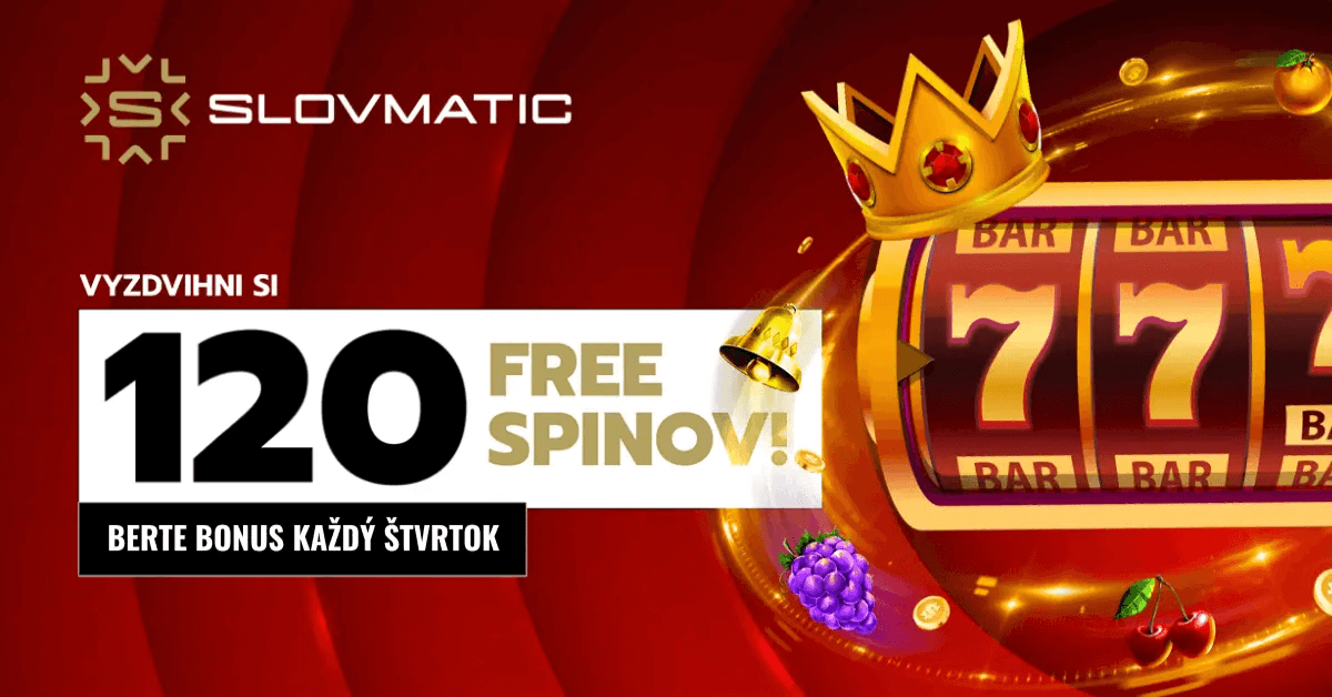 Berte bonus 120 free spinov každý štvrtok v Slovmatic casine