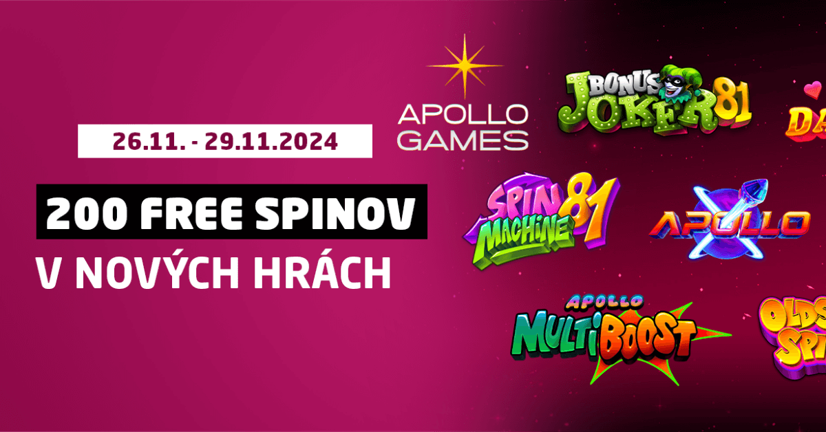 Bonus 200 free spinov v nových hrách od Apollo Games - Synottip casino