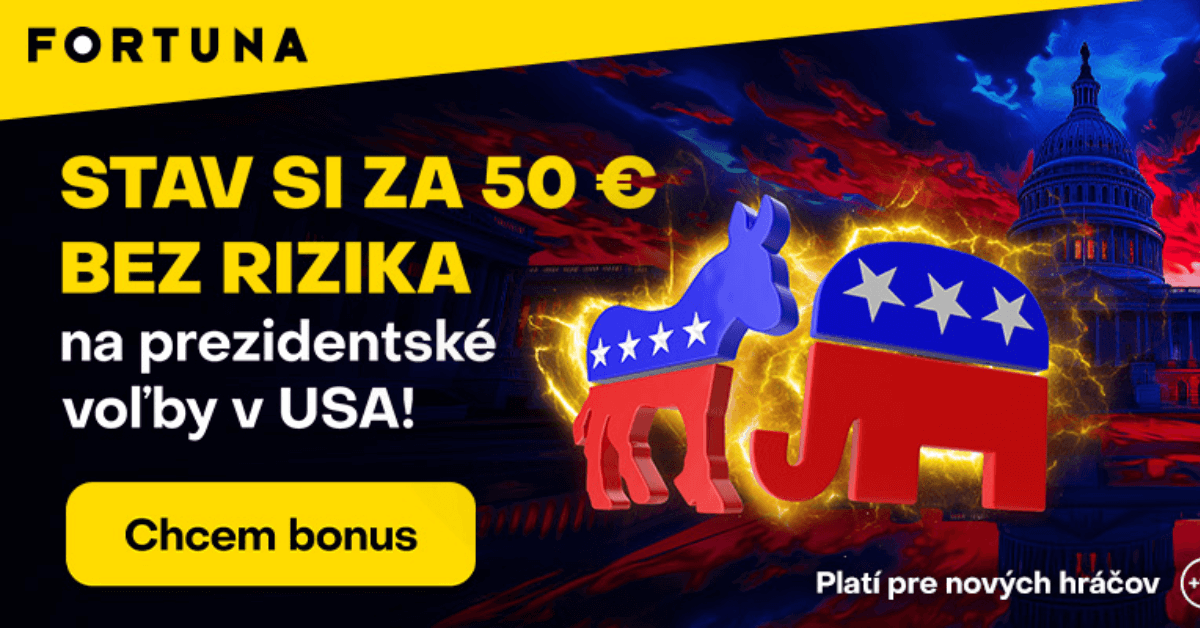 Voľby v USA - Fortuna bonus Stávka bez rizika za 50 €