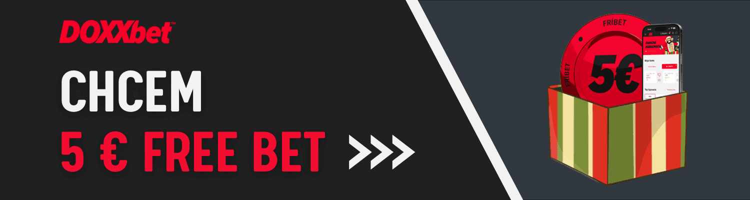 Doxxbet Vianočná rozbaľovačka - chcem 5 € freebet (terminál)