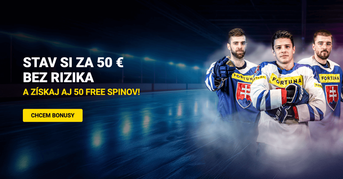 Navýšená stávka bez rizika 50 € vo Fortune počas MS v hokeji 2025