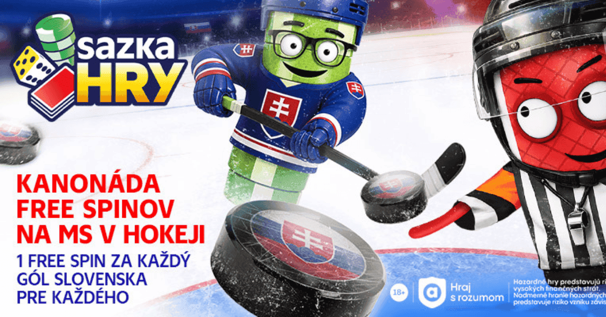 Sazka Hry Kanonáda free spinov: Za každý gól Slovenska na MS v hokeji 2026 free spin