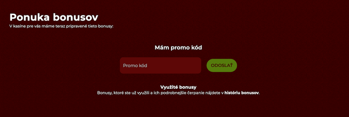Ako zadať promo kód v Eurogold kasíne